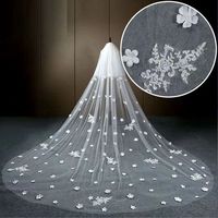 Vente en gros de haute qualité élégant hijab châles couleur unie dentelle blanc court accessoires de mariage voile