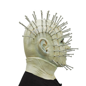 Masque en <span class=keywords><strong>latex</strong></span> d'horreur pour adultes, masque intégral à capuche, masque de clown effrayant pour Halloween, costume pour les fêtes de carnaval - Product Image 3