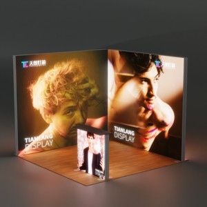 collapsible seg lightbox display tianlang <b>aluminium</b> folding twist <b>tower</b> exhibition case portable trade show showcase - Product Image 2