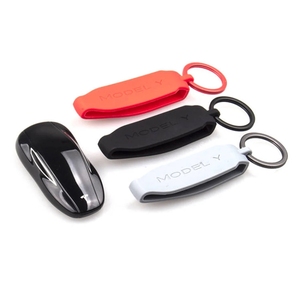 Funda de silicona para llave de coche original con llavero metálico para <span class=keywords><strong>Tesla</strong></span> Model 3 X S Y, accesorios, soporte para llave para <span class=keywords><strong>Tesla</strong></span> Model 3 - Product Image 1