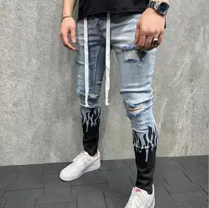 Instahot-jean coupe cintrée pour hommes, pantalon en Denim, de jogging, grande taille, tendance, nouveauté