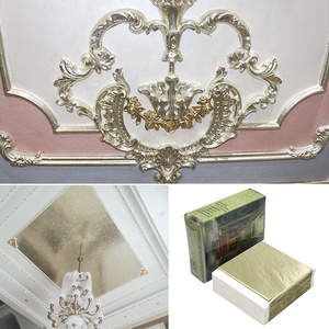 Láminas <span class=keywords><strong>de</strong></span> <span class=keywords><strong>Papel</strong></span> Estampado <span class=keywords><strong>con</strong></span> Imitación <span class=keywords><strong>de</strong></span> Oro <span class=keywords><strong>de</strong></span> Taiwán, Color Plata Champán, Estilo Antiguo, Tradicional y Moderno, 14*14cm, Paquete <span class=keywords><strong>de</strong></span> 1000 Unidades para Dorado - Product Image 1