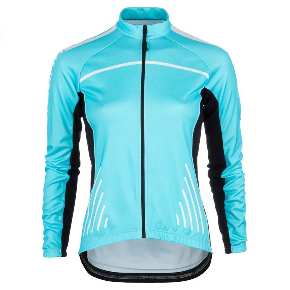 Hot sell light blue reflective custom cycling jacket