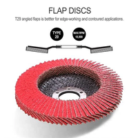 Disques à lamelles en céramique rouge en gros, 4,5 pouces, grain 60 T29, pour le mélange de surfaces en acier inoxydable, l'élimination des joints de soudure, pour meuleuse d'angle, OEM