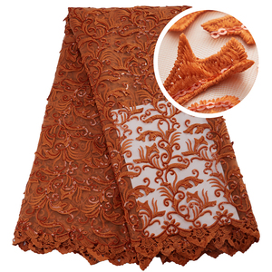 2848 nuovo arrivo Applique pizzo con perline e pietre per le donne abito ricamato 3D Tulle francese tessuto di pizzo - Product Image 1