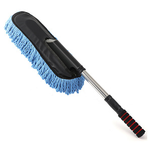 Brosse dépoussiérante pour voiture, bleue, à long manche extensible, en microfibre fine, outil de nettoyage pour le dépoussiérage des vitres de véhicule - Product Image 2