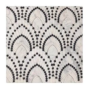 Mosaïque moderne en marbre et verre à motif floral découpé au jet d'eau pour crédence <span class=keywords><strong>de</strong></span> cuisine, mur <span class=keywords><strong>de</strong></span> salle <span class=keywords><strong>de</strong></span> bain, décoration intérieure/extérieure - Product Image 5