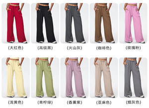 Pantalon de survêtement ample et décontracté avec cordon de serrage Pantalon à jambes larges Logo personnalisé Pantalon de <span class=keywords><strong>jogging</strong></span> en fil de nylon pour femmes en soie glacée - Product Image 3