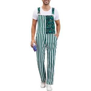 Overol Personalizado a Rayas para Hombre, con Tirantes, Cintura Elástica, Peso Medio, con Bolsillos, Unisex para Adultos - Product Image 1