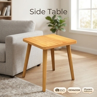 Table basse moderne en bois écologique avec structure métallique pour salon, petite table