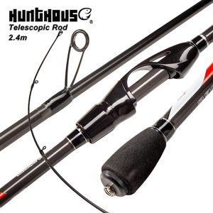 Canne à pêche télescopique <span class=keywords><strong>en</strong></span> fibre de carbone de 2,4 m, portable, pour la pêche <span class=keywords><strong>en</strong></span> mer, avec embout souple pour l'eau salée et l'eau douce - Product Image 1