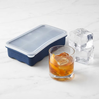 Moule à glaçons en silicone à ondulations personnalisées avec couvercle, grand moule à glaçons pour cocktails, blocs de glace sculpturaux faciles à démouler pour les boissons de fête