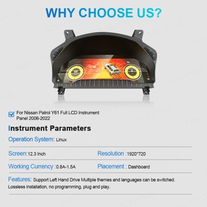 Navihua Headunit Radio <b>Digital</b> <b>Speedometer</b> Autoradio Dashboard Panel Virtual CockPit Interior Kit <b>for</b> Nissan Patrol Safari Y61 - Product Image 6