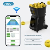 Machine de pickleball automatique Pusun PP-Smart Pro |   Modes de perçage intelligents à commande à distance |   Entraîneur de service portable pour intérieur/extérieur