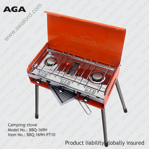 BBQ-169AH-PT10, <span class=keywords><strong>estufa</strong></span> de acampada de tres quemadores con parrilla - Product Image 2