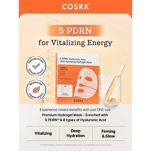 [สำหรับประเทศไนจีเรียเท่านั้น] [COSRX] 5 PDRN ไฮยาลูโรนิค แอซิด ไวทัล ไฮเดรติ้ง ไฮโดรเจล มาส์ก คูลลิ่ง ไฮโดรเจล และดีพ ไฮเดรติ้ง ชีท มาส์ก - Product Image 2