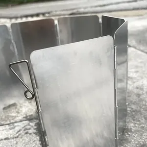 Wholesale 9 Plates <b>Gas</b> Stove Wind Shield Outdoor <b>Camping</b> Picnic Cooking Burner Windproof Screen Aluminum - Product Image 1