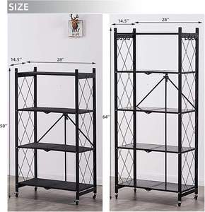 Vente chaude Home Office Entrepôt Utilisé Métal Fer Cinq Étagères Chariot En Acier Inoxydable/Étagère Pliable À 5 Niveaux Pliable - Product Image 6