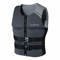 Gilet de sauvetage en néoprène personnalisé pour adulte, fermeture éclair avant, double boucle, gilet de flottabilité pour sports nautiques, jet ski, bateau, natation