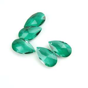 장식 부품 38mm 지르콘 녹색 유리 크리스탈 샹들리에 눈물 펜던트 조명/램프 용 아몬드 뾰족한 프리즘 부품 - Product Image 3