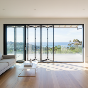 Porte pliante accordéon moderne Yuantai pour balcon, mur-rideau, extérieur, en aluminium et verre, étanche, pour patio - Product Image 1