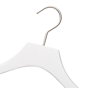Supplier <strong>White</strong> Wooden <strong>Coat</strong> Hanger Set with Nickel <strong>Hook</strong> for Cloths - Product Image 5