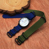 Bracelet de montre de remplacement balistique lourd avec logo personnalisé 3 anneaux 18mm 20mm 22mm 24mm Boucle noire sablée 4 anneaux Bracelet de montre en nylon