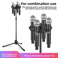 Support multi-microphones Gooermi pour micros dynamiques portables, filaires et sans fil, organisateur de rangement et présentoir