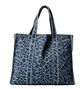 Leopard Print Shoulder Cotton <b>Canvas</b> Shopping Bag Tote Soft Reusable Lightweight Extra Large Purse <b>Handbag</b> Travel Gift for Women - Product Image 4
