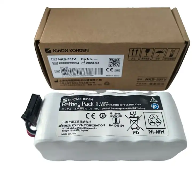 Original Nihon Kohden 12V 2800mAh Battery Park NKB-301V for Defibrillator TEC-7621 TEC-7631