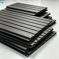 Panel Dinding Dalam Ruangan WPC Tahan Air Murah, Pemasangan Cepat, Harga Pabrik Langsung, Cladding WPC Hitam