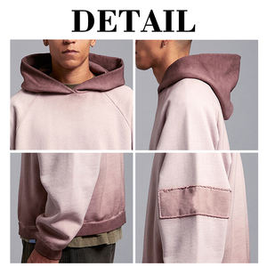 Sweat à capuche oversize KingSen pour homme, style streetwear hiver, imprimé numérique, coton délavé, design vintage avec patchs, hip hop - Product Image 6