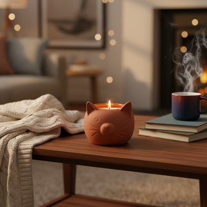 Vases, bols, pots, conteneurs, bocaux et boîtes <span class=keywords><strong>en</strong></span> <span class=keywords><strong>terre</strong></span> <span class=keywords><strong>cuite</strong></span> faits à la main, design moderne, pour bougies de Noël <span class=keywords><strong>en</strong></span> forme de chat, pour la maison, vente <span class=keywords><strong>en</strong></span> gros - Product Image 4