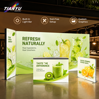 TIANYU Cadre de connexion sans outil pour stand portable en tissu SEG avec éclairage LED pour expositions et événements
