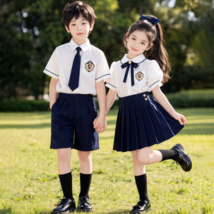 Tenue d'été en coton pour garçons, style anglais, pour spectacle de chorale, uniforme scolaire, tenue de classe pour photos de remise des diplômes - Product Image 1