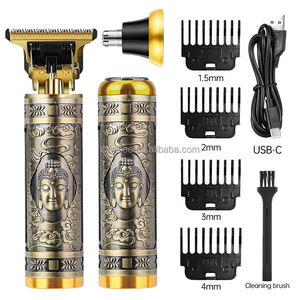 Tondeuse à cheveux électrique pour hommes professionnels <span class=keywords><strong>rasoir</strong></span> USB Rechargeable Vintage avec tondeuse à <span class=keywords><strong>barbe</strong></span> en métal T9 Machine pour usage domestique - Product Image 2