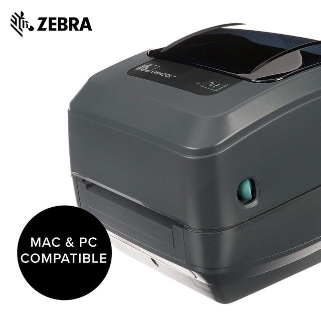 ZEBRA GK420t Thermal Transfer Monochrome Label Barcode Desktop Printer Print Width of 4 in USB and Ethernet Port Connectivity