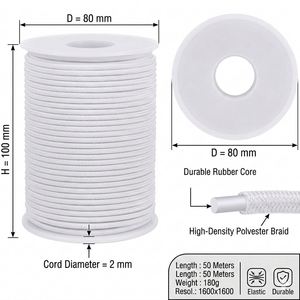 Custom Printed Colorful Polyester <b>Braided</b> Bungee Elastic Rope Cord for Shoes Bags Home Textiles Packaging High Elasticity Crafts - Product Image 2