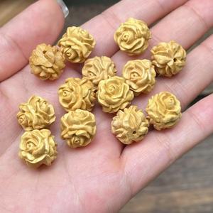Sandalwood Rose Beads For <b>Jewelry</b> Making Ethnic Style Loose Wood Beads Flower Shape JDPZW50 - Product Image 4