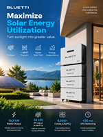 Système de stockage d'énergie solaire hybride BLUETTI EnergyPro 19K 19,2 kW, entrée PV 24 kW, solution de sauvegarde de batterie pour les entreprises solaires