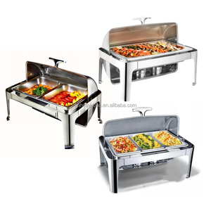 Heavybao - Juego de Recipientes para Buffet de 9 Litros, Recipiente para Calentar Alimentos, Acero Inoxidable, Color Dorado, para Catering - Product Image 1