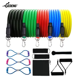 GEDENG 12 Pcs/Set Latex Tubes Bandes de Résistance 150 LBS Home Gym Strength Training Pull Rope Yoga Tension Band Fitness Equipment