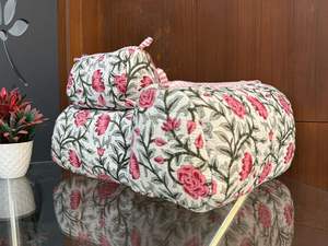 Set de Bolsas de Viaje Grandes Estilo Boho Chic de Jaipur, Suaves, Duraderas, Ligeras, Ecológicas, de Tela de Algodón Puro, Estampadas a Mano - Product Image 4