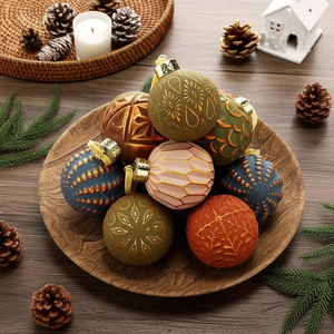 Ensemble d'ornements de Noël vintage, décorations rustiques de style farmhouse pour arbre de Noël, ornements suspendus incassables pour Noël - Product Image 4