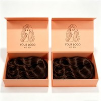Boîte cadeau de luxe pour extensions de cheveux recyclables en gros, emballage de perruque, boîte cadeau cosmétique à encre de soja avec satin
