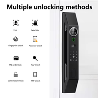 Serrure de porte intelligente à reconnaissance faciale 3D Tuya WiFi avec verrouillage automatique par veine palmaire et sonnette vidéo HD pour la maison