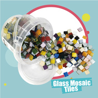 Kit de fabrication de dessous-de-verre en mosaïque avec des carreaux de mosaïque en verre, base en bambou, kits de mosaïque artisanaux