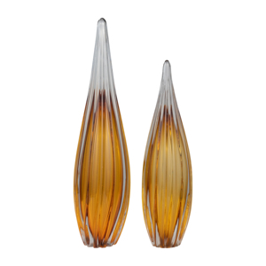 Scultura a goccia in vetro color ambra, statuetta decorativa per la casa, per scrivania dell'ufficio, ingresso, soggiorno - Product Image 6