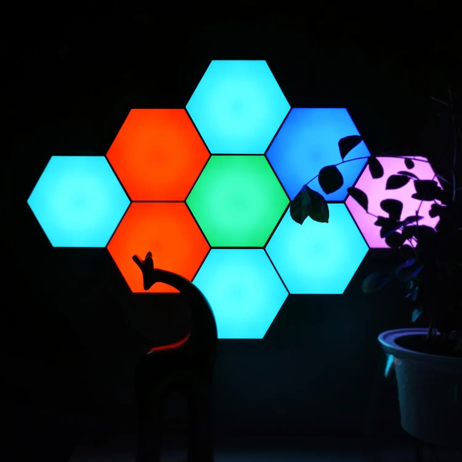 새로운 창조적인 벌집 벽 빛 과민한 6 각형 램프 LED 밤 빛 벽 램프 접촉 통제 Quantum 모듈