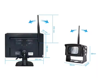 Système de caméra DVR sans fil pour camion de 10 pouces, 2,4 G longue portée pour les grands véhicules avec caméras métalliques étanches, aide au stationnement